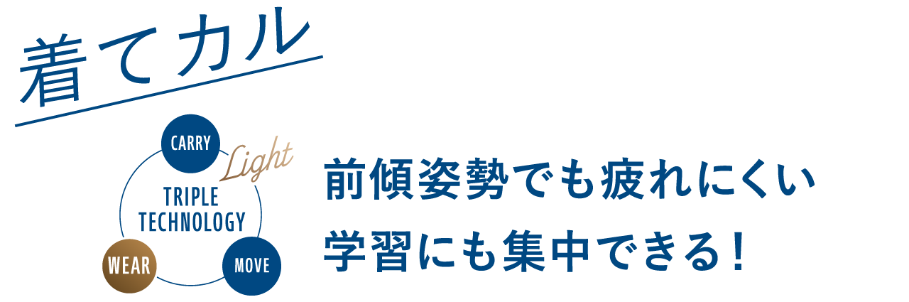 前傾姿勢でも疲れにくい学習にも集中できる！