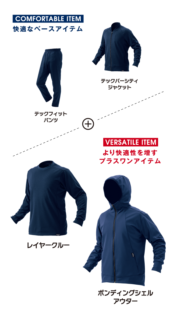 快適なベースアイテムとより快適性を増すプラスワンアイテム